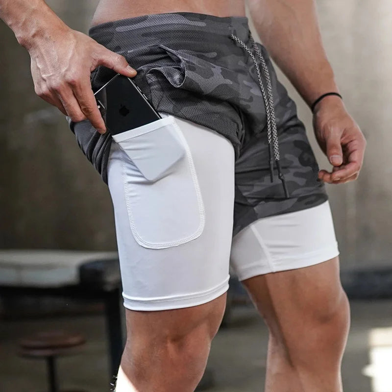 Short Duplo de Compressão Masculino